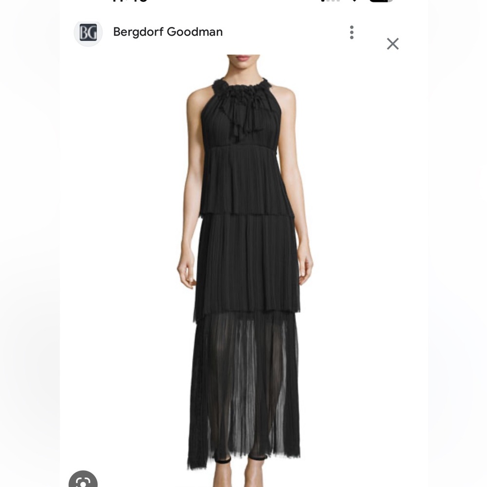 Elie Tahari Alicia black ruffle maxi dress size XS